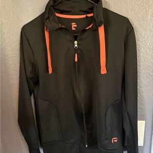 Black and Orange Zip-Up Jacket